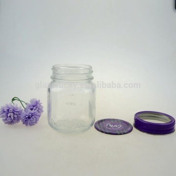 round shape mini clear glass jars for jam used in kitchen