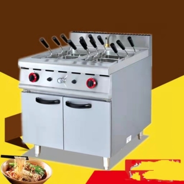 Stainless Steel Electric Noodle Pasta Cooker with 6 Baskets and Cupboards for Restaurants
