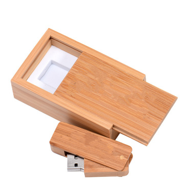 Houten USB-flashstation met doos