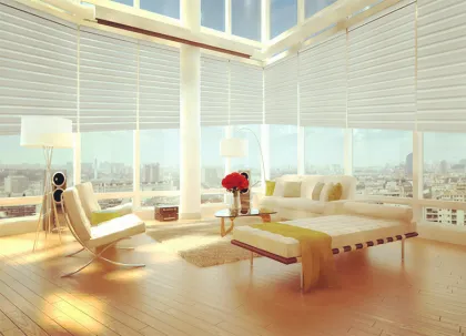 Office Double-layer Soft Texture Electric Roller Curtains