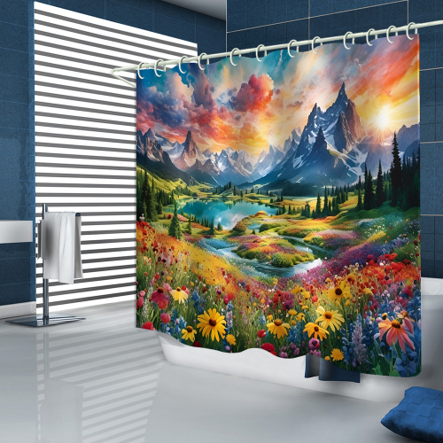 toilet bath shower curtain