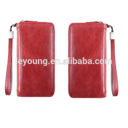 Colorful Leather Wallet Women Zip Wallet