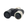 Female to Male 4-pole M12 Y Connector