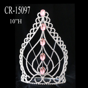 10" Silver Simple Tall Crown Tiara