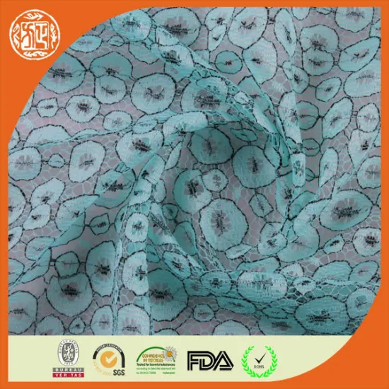 New arrival blue elegant swiss lace fabric