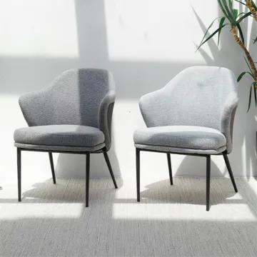 Stainless Steel Feet Flannel Finish Modern Dining Chair