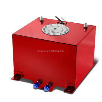 Polished Cap Aluminum Racing Fuel Cell Tank: 42L x 42W x 23H cm