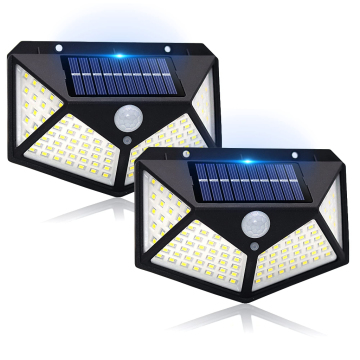 100 LED Solar Wall Lamp with Motion Sensor: Waterproof, Sunlight-Powered Outdoor Garden Decoration Light
