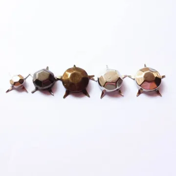 Nickle Faceted Round Dome Studs with 5 Prongs