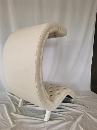 High Grade Cream White Modern Velvet S Shaped Button Tufted Recliner Sofa