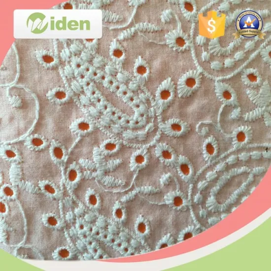 140 CM Dress White Cotton Lace Embroidery Fabric