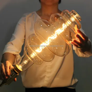 Vintage Style Oversize Smoke Gray Black Honeycomb LED Filament Bulb