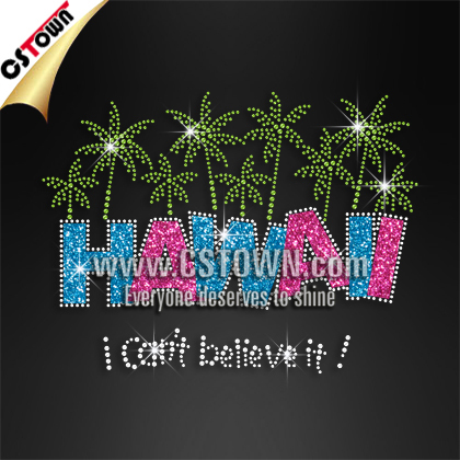 Hawaii City with I Can't Believe it Words Wholesale Hotfix Transfers