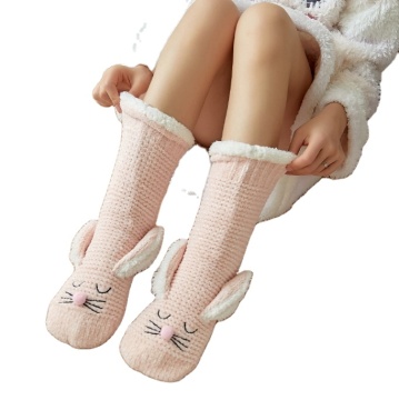 Cozy Winter Socks for Ladies: Fall and Winter Padded Warm Sleeping Socks in Lovely Coral Velvet for Home Use