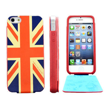 PU Cases for iPhone 4/5 with Sample Design, Available in Various Colors/Designs