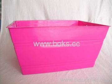 Pink Square Plastic Ice Buckets With Handle 