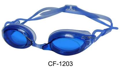 Blue Anti Fog Lens Silicone Swim Goggles,  Safety Goggles With Ce Certificate