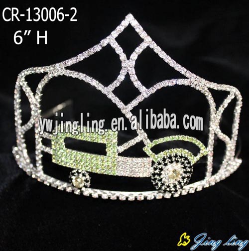 6 Inch Rhinestone Car Tractor Crowns Kids