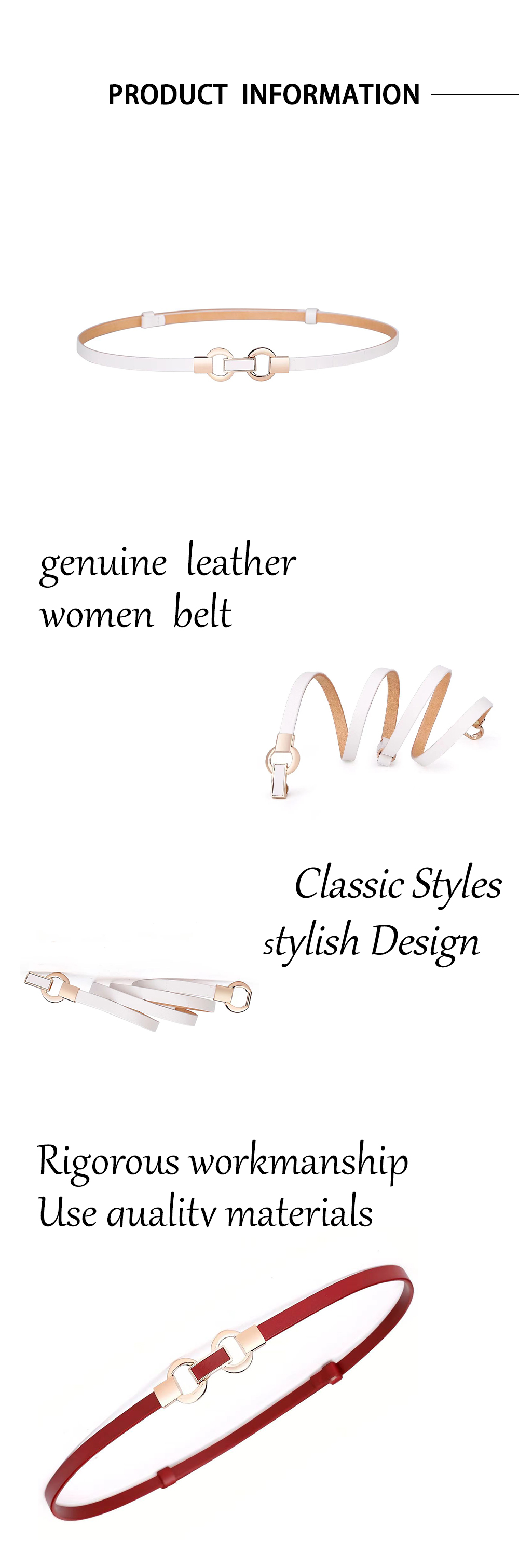 Ladies Thin Leather Belt