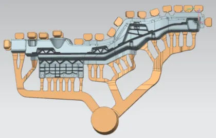 Aluminum die casting auto parts automobile longitudinal beam