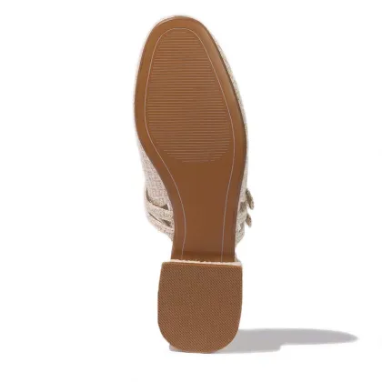 Mules with laces at the back