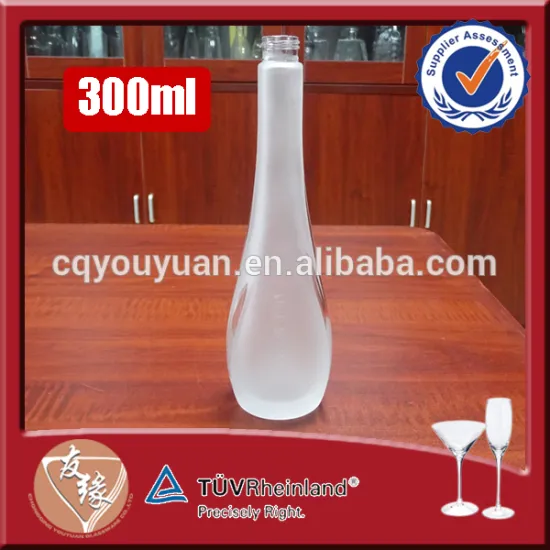 Screw top 30cl long neck beautiful decaled decorative glass bottle for hand sanitizer