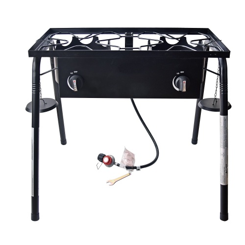 Two High Pressure Propane Burner With Stove Cover