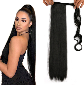 Afro Ombre Braids Ponytail Clip Hair Synthetic Attachment Hair 22 Inch Braid Hair Extensions Straight
