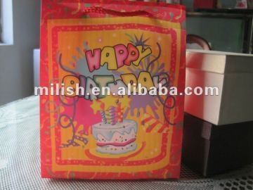 Customized printed plastic gift packaging bag for birthday