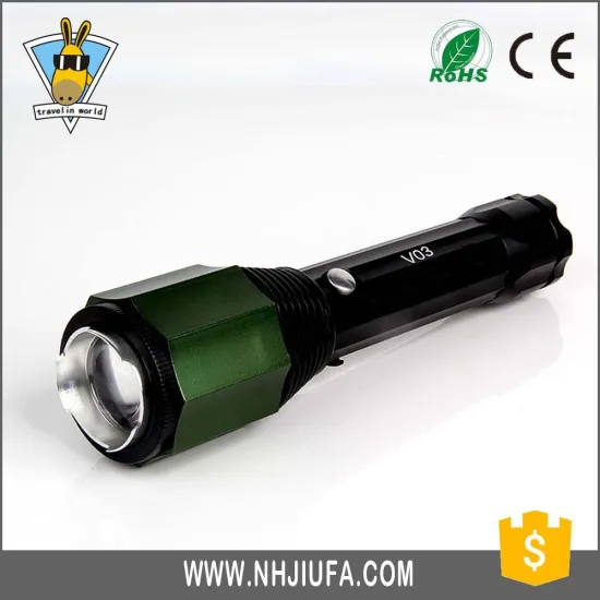 JF Rechargeable 240Lumens Zoomable Water-resistant Led Torch Flashlight