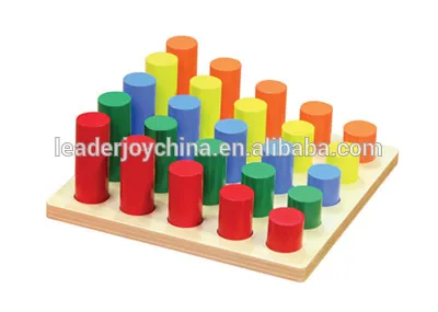Wooden montessori educational toys for geometry solid ladder