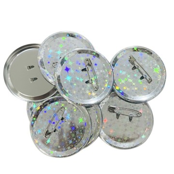 Custom Laser Dazzling Color Tinplate Magnetic Pin Badge