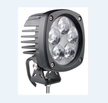 High-Power 12-30V Spot LED Work Light - White-Fixed Amber Flashes