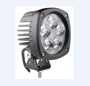High-Power 12-30V Spot LED Work Light - White-Fixed Amber Flashes