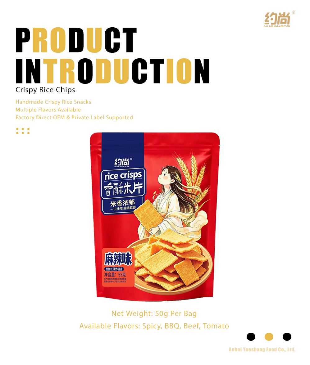 Crispy Rice Crackers Spicy Flavor 55g Pack-x