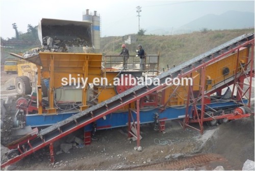 Tyre Mobile crusher plant for concrete