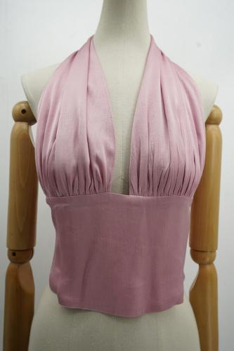 Ladies Pink Woven Sexy Top