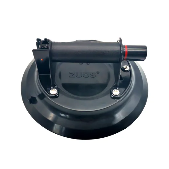 Professional 8-inch Glass Suction Cup Lifter with Black Plastic Handle: Heavy-Duty Vacuum Tool for Handling Granite and Glass