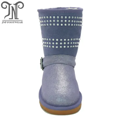 Childrens Long Purple Girls Kids Half Boots