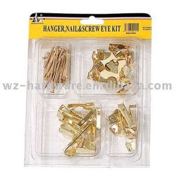 picture hanger(pvc packing,brass plated)