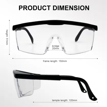 Blue Frame Adjustable Arms Z87 Safety Glasses - Windproof, Dustproof, Impact-proof, Splash-proof Lab Protection