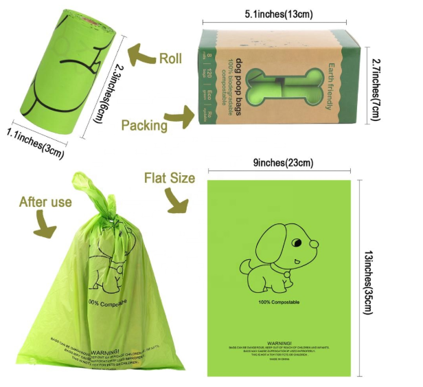 Compostable pet dog poop bag