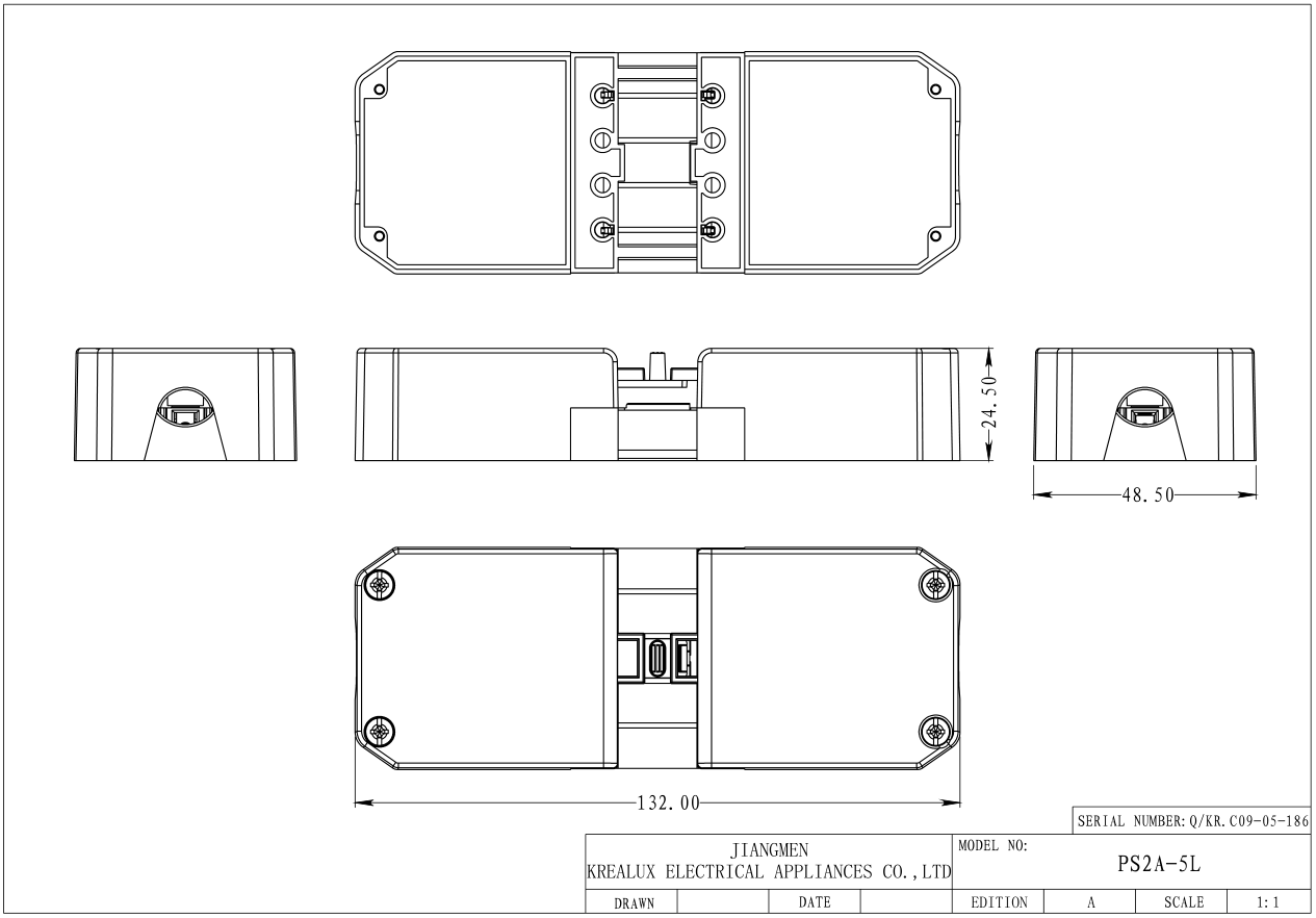 5 POLES PLUGGABLE WIRE CONNECTOR