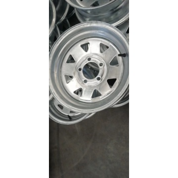 15x7 Steel 8 Spoke Chrome Galvanized Trailer Rims