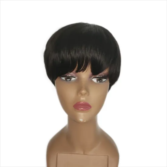 Short Pixie Cut None Lace Wig Human Hair Cheap Short Curly Wigs For Black Women Perruque Naturelle Courte