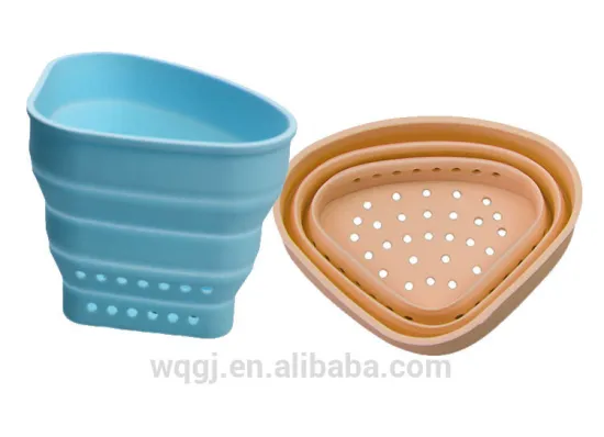 Fashion Triangle Shape Silicone Folding Vegetable and Fruit Storage Baskets