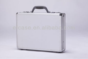 SILVER ALUMINUM CARRYING BRIEFCASE WITH SECURE LOCK