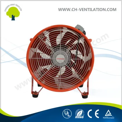 Portable explosion proof axial flow exhaust ventilator blower fan