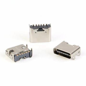 High Current Fast Impulse USB 3.1 Type-C Socket Patch Base 6P Type 4 Fixed Pin