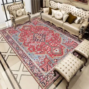 Vintage Bohemian Rug: Elegant Rustic Polyester Fabric for Home Interiors